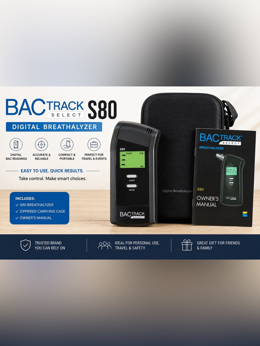 BACtrack Select S80 Digital Breathalyzer  – Portable BAC Alcohol Tester